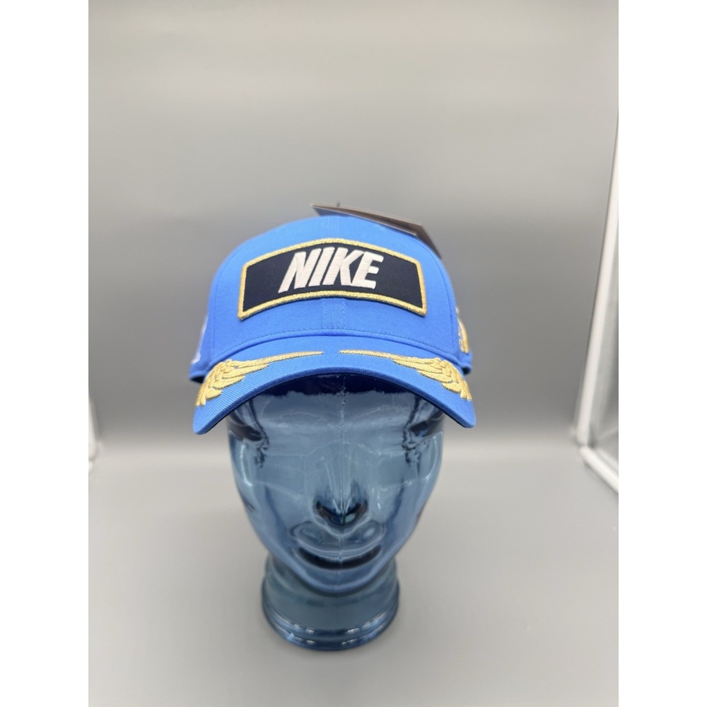 Nike Dri FIT Club Structured Racing Baseball Cap Hat Blue Gold Adult Unisex L/XL